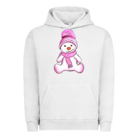 Pigment Lunar Rock winter pink snowman and hat Urban Hoodie - AdoDesignShop