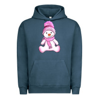 Pigment Midnight Navy winter pink snowman and hat Urban Hoodie - AdoDesignShop