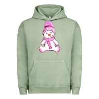Pigment Oil Green winter pink snowman and hat Urban Hoodie - AdoDesignShop
