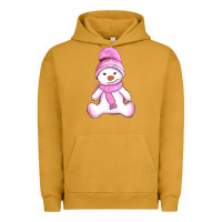 Pigment Peanut Butter winter pink snowman and hat Urban Hoodie - AdoDesignShop