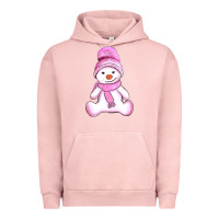 Pigment Salmon winter pink snowman and hat Urban Hoodie - AdoDesignShop