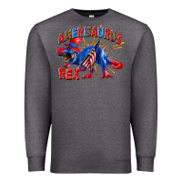 Charcoal Heather Amerisaurus rex Premium Sweatshirt - texasbilliewilder