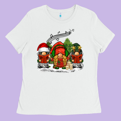 Christmas Choir Gnomes Ladies Tee Designed By Barkaloodesign