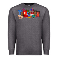 Charcoal Heather American teacher Premium Sweatshirt - texasbilliewilder