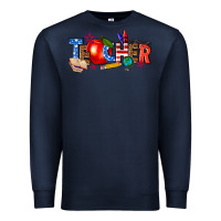 Navy American teacher Premium Sweatshirt - texasbilliewilder