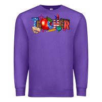 Purple American teacher Premium Sweatshirt - texasbilliewilder