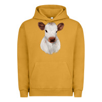 Pigment Peanut Butter White Cute Calf Urban Hoodie - JahusDesignShop