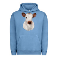 Pigment Pebble Blue White Cute Calf Urban Hoodie - JahusDesignShop