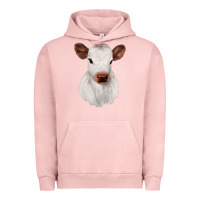 Pigment Salmon White Cute Calf Urban Hoodie - JahusDesignShop