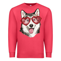 Cardinal husky with love glasses Premium Sweatshirt - RanaPortraitStore