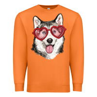 Carrot husky with love glasses Premium Sweatshirt - RanaPortraitStore