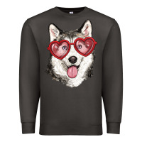 Smoke husky with love glasses Premium Sweatshirt - RanaPortraitStore