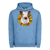 Pigment Pebble Blue sunflower heifer Urban Hoodie - JahusDesignShop