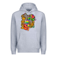 Heather Grey mississippi map mardi gras Premium Hoodie - AdoDesignShop