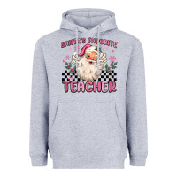 Heather Grey santa's favorite teacher Heavyweight Hoodie - MaliasSmallBusiness