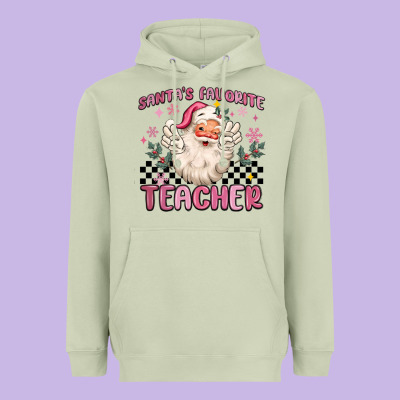Heavyweight Hoodie santa's favorite teacher