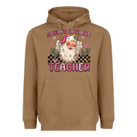 Toasted Coconut santa's favorite teacher Heavyweight Hoodie - MaliasSmallBusiness