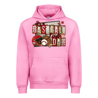 Fuchsia Pink it's a baseball kinda day Urban Hoodie - Jasminsmagicworld