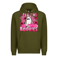 Army Green save the boobies Premium Hoodie - Artiststas