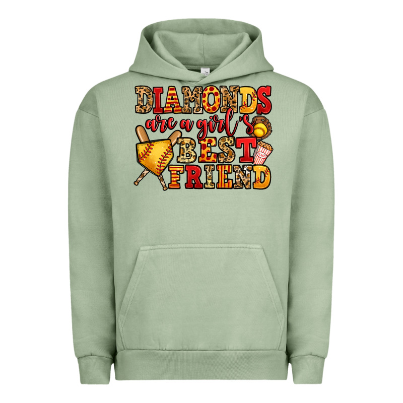 Diamonds Are A Girl's Best Friend Softball Urban Hoodie by Jasminsmagicworld | Teevron