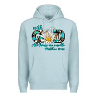 Blue Mist with god all things are possible daisy Premium Hoodie - AdoDesignShop