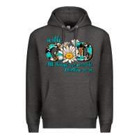 Charcoal Heather with god all things are possible daisy Premium Hoodie - AdoDesignShop