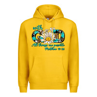 Lemon with god all things are possible daisy Premium Hoodie - AdoDesignShop