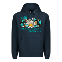 Navy with god all things are possible daisy Premium Hoodie - AdoDesignShop