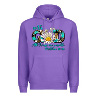 Purple with god all things are possible daisy Premium Hoodie - AdoDesignShop