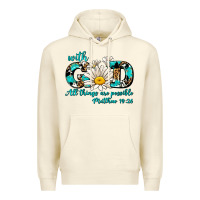 Sandshell with god all things are possible daisy Premium Hoodie - AdoDesignShop