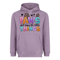 Lavender paws and enjoy the little things Heavyweight Hoodie - MaliasSmallBusiness