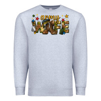 Heather Grey army wife western Premium Sweatshirt - texasbilliewilder