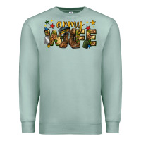 Seafoam army wife western Premium Sweatshirt - texasbilliewilder