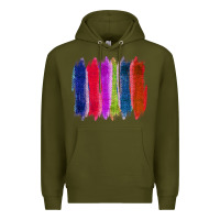 Army Green Colored Jute Brush Strokes Premium Hoodie - Bettercallsaul