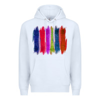 White Colored Jute Brush Strokes Premium Hoodie - Bettercallsaul