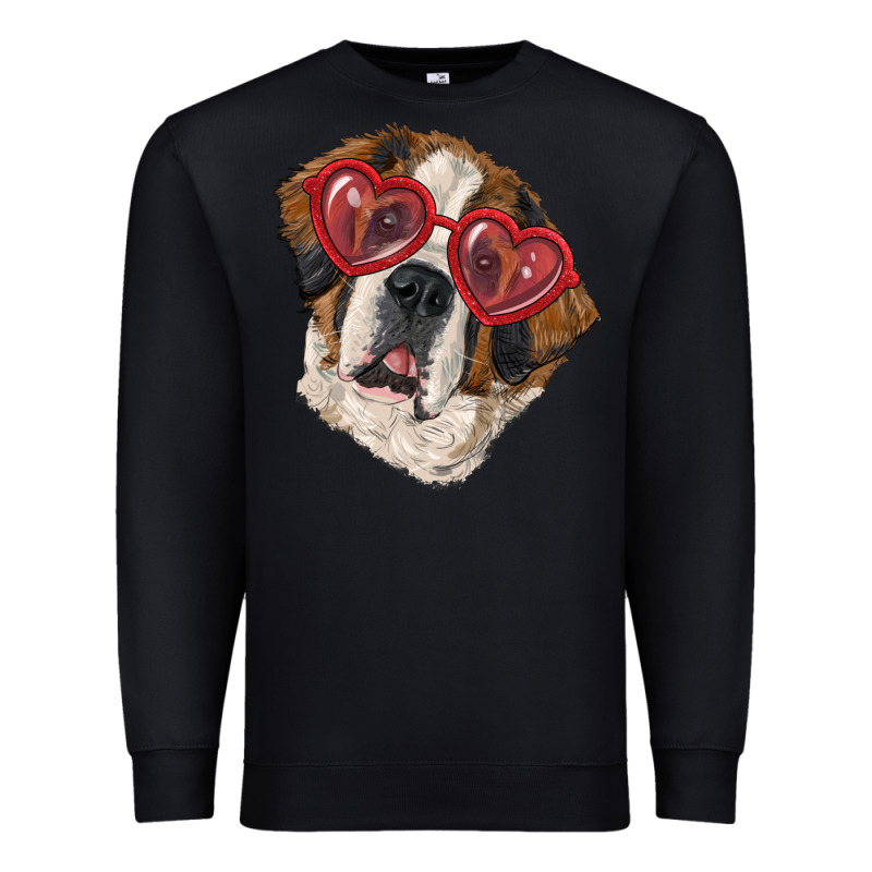 Saint Bernard With Love Glasses Premium Sweatshirt by RanaPortraitStore | Teevron