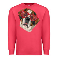Cardinal saint bernard with love glasses Premium Sweatshirt - RanaPortraitStore