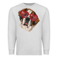 Dove Grey saint bernard with love glasses Premium Sweatshirt - RanaPortraitStore