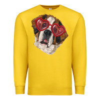 Lemon saint bernard with love glasses Premium Sweatshirt - RanaPortraitStore