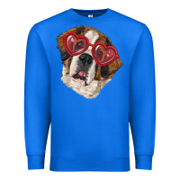 True Royal saint bernard with love glasses Premium Sweatshirt - RanaPortraitStore