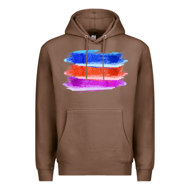 Blue Orange Purple Colored Triple Brush Strokes Premium Hoodie by Bettercallsaul | Teevron