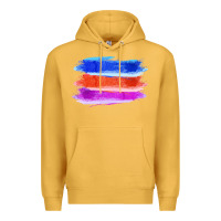 Mustard Blue Orange Purple Colored Triple Brush Strokes Premium Hoodie - Bettercallsaul