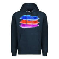 Navy Blue Orange Purple Colored Triple Brush Strokes Premium Hoodie - Bettercallsaul