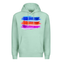 Seafoam Blue Orange Purple Colored Triple Brush Strokes Premium Hoodie - Bettercallsaul