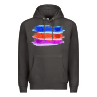 Smoke Blue Orange Purple Colored Triple Brush Strokes Premium Hoodie - Bettercallsaul