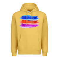 Antique Gold Blue Orange Purple Colored Triple Brush Strokes Premium Hoodie - Bettercallsaul