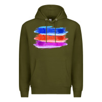 Army Green Blue Orange Purple Colored Triple Brush Strokes Premium Hoodie - Bettercallsaul
