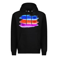 Black Blue Orange Purple Colored Triple Brush Strokes Premium Hoodie - Bettercallsaul
