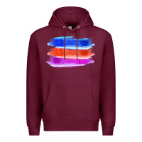Burgundy Blue Orange Purple Colored Triple Brush Strokes Premium Hoodie - Bettercallsaul