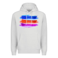 Dove Grey Blue Orange Purple Colored Triple Brush Strokes Premium Hoodie - Bettercallsaul
